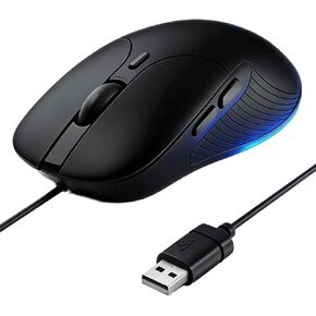 DGMINMU B2 Wired Gaming Mouse, Silent Click Ergonomic Mouse with 7200 DPI Adjustable, RGB Backlit, 6 Programmable Buttons, Braided Cable for PC, Mac, Laptop, Gaming & Office Use (B2-B) in Saudi Arabia