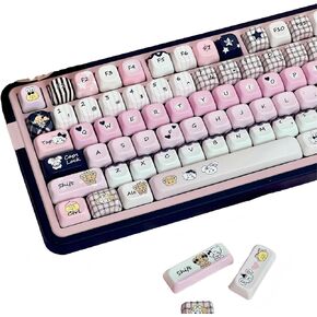 Cute Animal Theme PBT Keycaps 145keys - FOA Profile Dye-Sublimation Japanese Anime keycap, Custom Green&White Keycap Set for Cherry MX Swithes Outemu Gateron Mechanical Keyboards in Kuwait