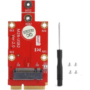 محول M.2 إلى Mini PCIe مع فتحات SIM مزدوجة النانو - محول USB 2.0 WWAN لوحدة 4G/5G، لبطاقات الشبكة الداخلية لسطح المكتب/الكمبيوتر المحمول in Kuwait
