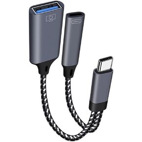 جديلة نايلون USB C إلى النوع/محول نقل ملفات الطاقة في وقت واحد لملحقات الإلكترونيات Y محول شحن نقل البيانات in Kuwait