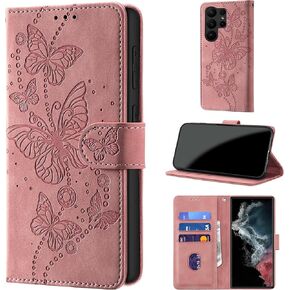 حافظة محفظة لهاتف Samsung Galaxy S23 Ultra، [RFID Blocking] حامل 3 بطاقات [هيكل TPU مقاوم للصدمات]، غطاء قلاب واقٍ من جلد البولي يوريثان بإغلاق مغناطيسي مقاس 6.8 بوصة، أرجواني in Kuwait