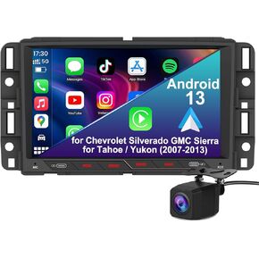 ستيريو راديو السيارة 7 بوصة لسيارة Chevy Silverado GMC Sierra 2007-2013 (2+64 جيجابايت)، Android WiFi CarPlay Android Auto Bluetooth GPS Navigation عجلة القيادة التحكم FM AM DSP كاميرا احتياطية in Kuwait