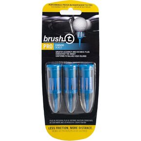 تي شيرتات جولف بلاستيكية فاخرة من BRUSH T، باللون الأزرق 3 عبوات خشبية، مقاس 2 بوصة، تصميم مبتكر غير قابل للكسر، ارتفاع ثابت، هدية مثالية للجولف للرجال والنساء. تي شيرتات جولف، تعمل مع أي كرة جولف in Kuwait