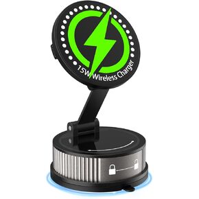 لشاحن MagSafe Car Mount Charger، شحن لاسلكي سريع بقدرة 15 وات، شفط قوي 95+LBS 2400gf مغناطيسي قوي، حامل هاتف سيارة قابل للتعديل 360 درجة، حاملات هاتف لسيارتك in Kuwait