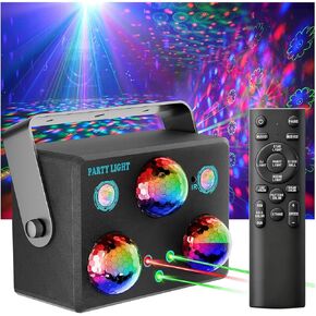 أضواء الحفلات ديسكو لايت، كرة ديسكو RGB LED أضواء ليزر منشطة بالصوت، جهاز عرض أضواء دي جي مع جهاز تحكم عن بعد لحفلات عيد الميلاد وحفلات النادي هدية عيد ميلاد كاريوكي KTV بار الرقص وديكورات حفلات الهالوين in Kuwait