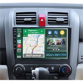 12 Core 8G+128GB Car Radio Stereo for Honda CRV 2007-2011: Upgrade 9 Inch 1280 * 800 IPS Touchscreen Stereo Wireless Carplay Android Auto 1080P Backup Camera Bluetooth GPS 5G WiFi FM SWC in Kuwait