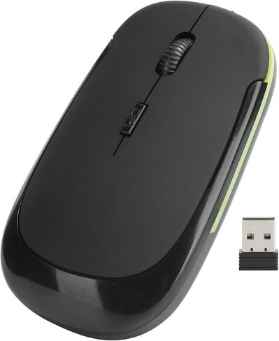 Adjustable 2.4G Wireless Mouse, 1600dpi Optical USB Receiver for Notebook Computer Accessories, Quiet Design, Ergonomic Shape, USB Mouse (Black) in Kuwait