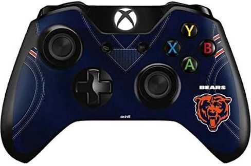 ملصق Skinit المخصص للألعاب متوافق مع وحدة تحكم Xbox One - تصميم جيرسي لفريق Chicago Bears مرخص رسميًا من الدوري الوطني لكرة القدم الأمريكية in Kuwait