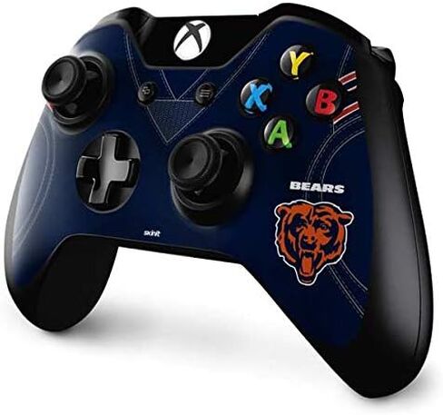 ملصق Skinit المخصص للألعاب متوافق مع وحدة تحكم Xbox One - تصميم جيرسي لفريق Chicago Bears مرخص رسميًا من الدوري الوطني لكرة القدم الأمريكية in Kuwait