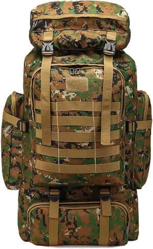 70L Hiking Backpack for Men, Waterproof Lightweight Camping Backpack, Military Rucksack with Molle, 3-Day Assault Pack for Travel, Climbing, Outdoor Sports(Black) in Kuwait