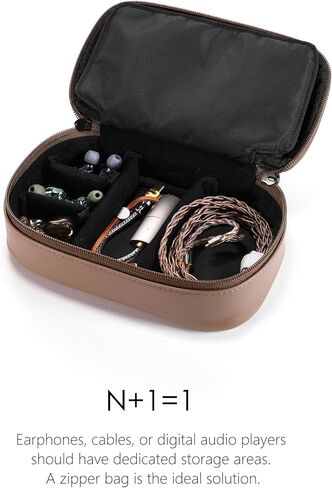ddHiFi CZ180 حقيبة تخزين HiFi محمولة مع جلد مركب لتخزين سماعات الأذن والكابلات وأجهزة فك التشفير in Kuwait