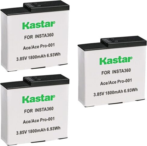 بطارية Kastar 4 عبوات 3.85 فولت 1800 مللي أمبير في الساعة 6.93 وات في الساعة بديلة لبطارية Insta360 Ace Pro، كاميرا الحركة Insta360 Ace/Ace Pro in Kuwait