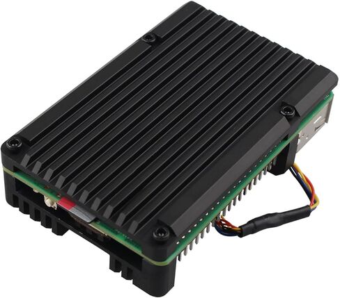 ZDE ZP505 حافظة مدرعة من سبائك الألومنيوم لـ Raspberry Pi 5 حافظة تبريد للمبرد مع مروحة تبريد مزدوجة PWM لـ Raspberry Pi 5 8GB/4GB in Kuwait