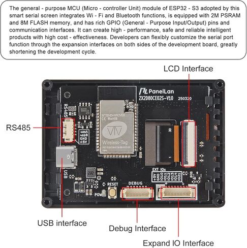 وحدة شاشة لمس ESP32-S3 مقاس 2.8 بوصة، شاشة Esp32 S3 مقاس 2.8 بوصة 240 × 320 IPS LCD EPS32 مع شاشة لمس سعوية تعمل بتقنية WiFi وبلوتوث لـ Arduino in Kuwait