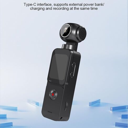 PUSOKEI Handheld Action Camera, 5K HD Vlogging Camera with 1.69" Touchscreen, 270 Rotating Lens, Anti Shake, Loop Recording, WiFi Body for Sports Travel in Kuwait