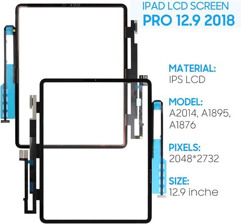Touch Screen Replacement for iPad Pro 12.9 3rd 2018 A2014, A1895, A1876, A1983 12.9" Front Glass Touch Digitizer with Tools(Not Include LCD) in Kuwait