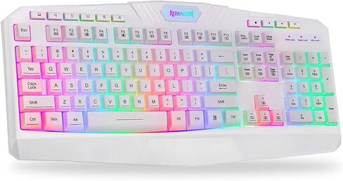 Redragon K503 PC Gaming Keyboard, RGB LED Backlit with Macro Recording, Multimedia Keys, Silent USB Keyboard with Wrist Rest for Windows PC Games (White) in Kuwait