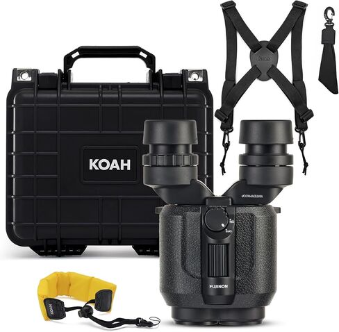 Fujifilm FUJINON Techno-Stabi TS16x28WP Electronic Stabilized Binoculars Bundle with Hard Case and Accessories (4 Items) in Kuwait