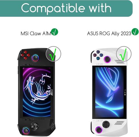 واقي شاشة من قطعتين لجهاز ASUS ROG Ally/ASUS ROG Ally X 2024 واقي شاشة من الزجاج المقوى مقاس 7 بوصات، مضاد للخدش، مضاد لبصمات الأصابع، خالٍ من الفقاعات، شفاف عالي الدقة، متوافق مع قلم S، صديق للحافظة in Kuwait