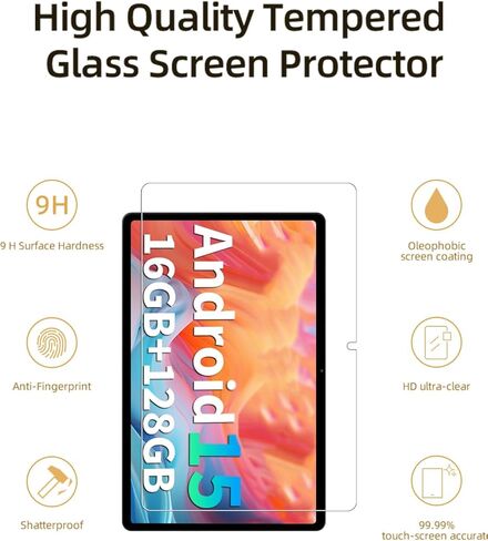 واقي شاشة SHARECLOUD P10_T Android 16 Tablet 10.1 بوصة، طبقة من الزجاج المقسى مضادة للخدش وحساسية لمس عالية، عبوتان in Kuwait