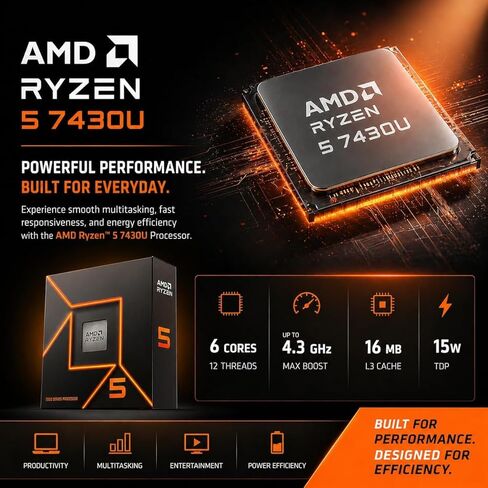 كمبيوتر محمول HP للأعمال مقاس 17.3 بوصة بدقة FHD مع Office 365 للويب، ومعالج AMD 7000 Series Ryzen (Beats Intel i7-1355U)، وCopilot AI، وذاكرة الوصول العشوائي 32 جيجابايت، و1 تيرابايت SSD، وHDMI، وWi-Fi 6، وWindows 11، وWOWPC USB، بدون ماوس in Kuwait