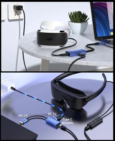 محول Yoidesu HDMI إلى USB C 4K @ 60 هرتز، محول HDMI ثنائي الاتجاه إلى النوع C، محول PD 100W USB C أنثى إلى HDMI ذكر لنظارات Air 2 Pro لنظارات Air 2s XR AR للتبديل in Kuwait