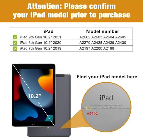 حافظة لوحة مفاتيح اتصال مادي لجهاز iPad 10.2 الجيل التاسع/الثامن/السابع، لا تحتاج إلى شحن، لوحة مفاتيح مغناطيسية قابلة للفصل على الطراز السحري مع لوحة تتبع متعددة اللمس، حامل ناتئ عائم بإضاءة خلفية بـ 7 ألوان in Kuwait
