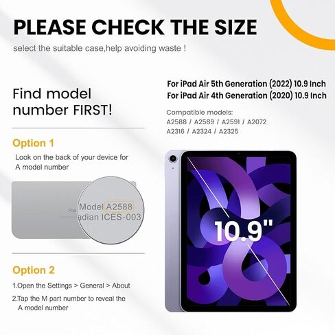 حافظة لوحة مفاتيح اتصال مادي لجهاز iPad Air 5th/4th Gen 10.9 بوصة (2022/2020)، توصيل ذكي فوري، لا يتطلب شحن، إضاءة خلفية، حامل مغناطيسي ناتئ عائم، لوحة تتبع متعددة اللمس in Kuwait