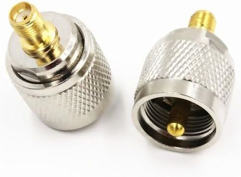 4-Piece PL-259 UHF Male to SMA Female RF Adapter Set: Nickel-Plated Brass, Gold-Plated Copper, 50 Ohm, for CB & Ham Radio in Kuwait