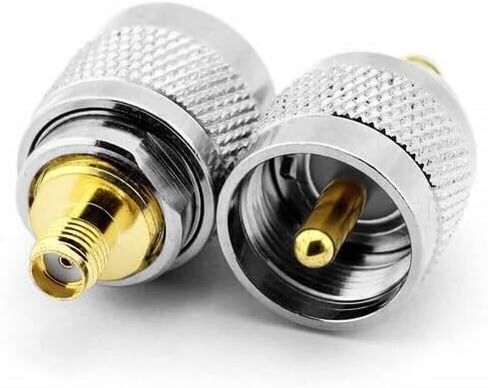 4-Piece PL-259 UHF Male to SMA Female RF Adapter Set: Nickel-Plated Brass, Gold-Plated Copper, 50 Ohm, for CB & Ham Radio in Kuwait