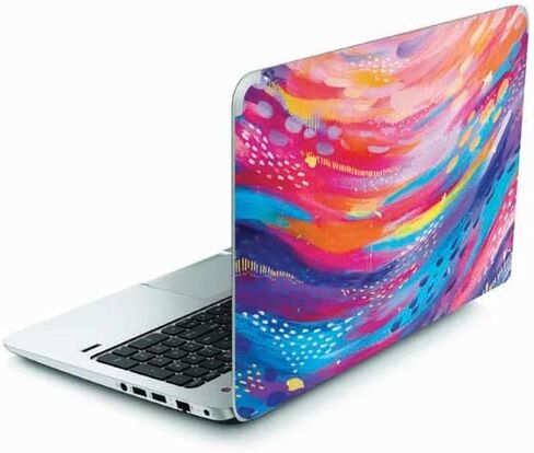 ملصق Skinit للكمبيوتر المحمول متوافق مع Envy TouchSmart 15.6in - تصميم أصلي لفرشاة Rainbow Wave in Kuwait