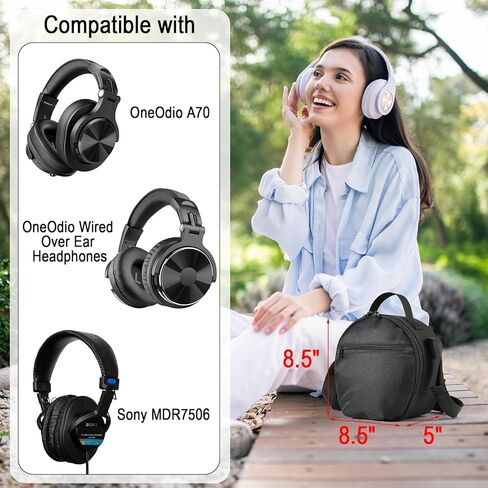 DJ Headphone Case with Adjustable Shoulder Strap Accessory Pocket Storage Bag for Headphone Headset in Kuwait