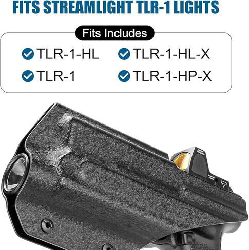 IWB Kydex Holster - Compatible ONLY with Glock 19 / 19X / 26/44 / 45 (Gen 3-5) & Glock 23/32 (Gen 3-4) with TLR1 / TLR-1 HL/TLR-1 HL-X/TLR-1 HP-X Installed, Right-Hand in Kuwait