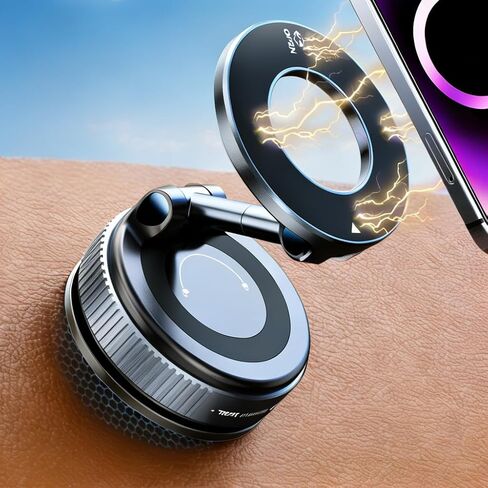 Magnetic Suction car Holder Anti-Skid Non-Drop Simple and Beautiful car Tools Vacuum Magnetic Suction Mobile Phone Holder use Without Leaving Traces (White02) in Kuwait
