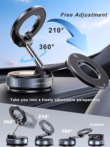 Magnetic Suction car Holder Anti-Skid Non-Drop Simple and Beautiful car Tools Vacuum Magnetic Suction Mobile Phone Holder use Without Leaving Traces (White02) in Kuwait