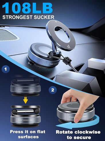 Magnetic Suction car Holder Anti-Skid Non-Drop Simple and Beautiful car Tools Vacuum Magnetic Suction Mobile Phone Holder use Without Leaving Traces (White02) in Kuwait