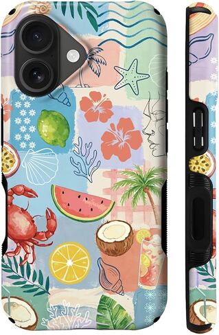 Compatible with iPhone 17 Pro Max Case, Compatible with MagSafe, Shockproof Soft TPU and Hard PC Protective Phone Case for Women Girls, Mauve Rose Floral Stained Glass in Kuwait