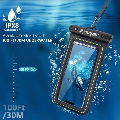 حزمة من 1 حافظة عالمية مقاومة للماء لهاتف iPhone 17 Air 16 15 14 13 12 11 Plus Pro Max، حقيبة جافة IPX8 للهاتف الخلوي XR X SE، Galaxy S23 S22 S21 S20+ S20 S10 Plus Note، رمادي بكسل in Kuwait