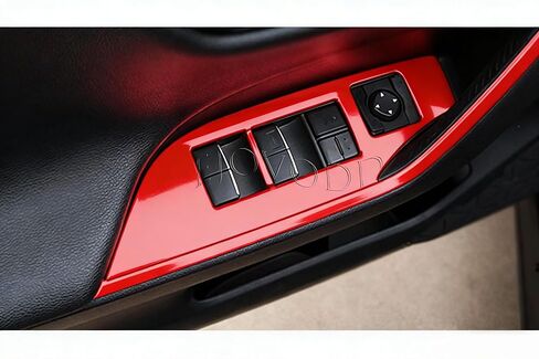 Car Accessories Interior Door Window Switch Panel Cover Window Control Button Trim Fit for RAV4 2019 2020 2021 2022 2023 2024 (Red) 4PCS ABS in Kuwait