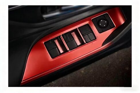 Car Accessories Interior Door Window Switch Panel Cover Window Control Button Trim Fit for RAV4 2019 2020 2021 2022 2023 2024 (Red) 4PCS ABS in Kuwait