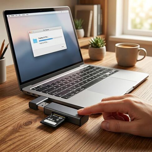 2-in-1 USB-A SD Card Reader for SD/SDHC & Micro SD/Micro SDHC, TF Memory Card Adapter up to 256GB in Kuwait
