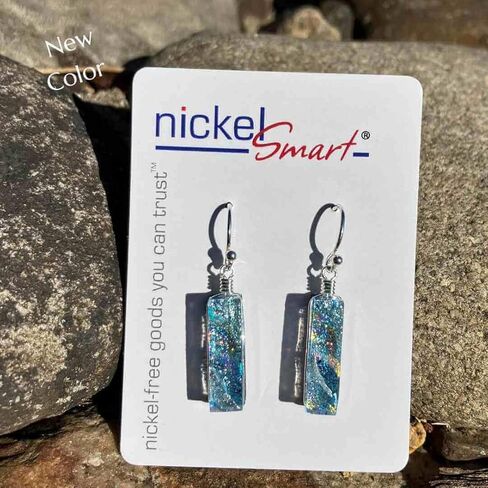 Looking Glass Falls Earrings - USA-Made Nickel Free Dichroic Glass Dangles in Saudi Arabia