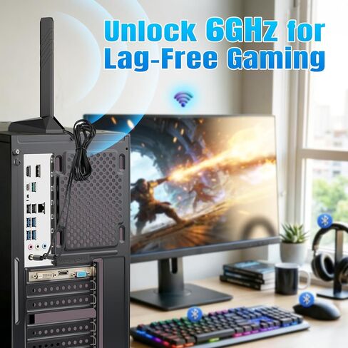 هوائي اللوحة الأم Eightwood WiFi 7 للألعاب، هوائي قاعدة مغناطيسي ثلاثي الموجات مع موصل ضغط لـ ASUS ROG Strix، TUF Gaming، ROG Crosshair، ProArt، Prime Series WiFi 7 اللوحات الأم in Kuwait