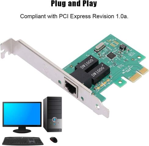 Bewinner PCI E Gigabit Ethernet Network Card Adapter, RTL8111E Chipset, 10 100 1000Mbps, PCI Express x1 Interface, for Desktop PC, in Kuwait