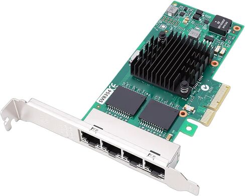 بطاقة شبكة Yunseity 1000Mbps Gigabit Ethernet PCI Express، محول شبكة 4 منافذ RJ45 PCIE مع وحدة تحكم 350AM4، للتطبيقات الصناعية لسطح المكتب in Kuwait