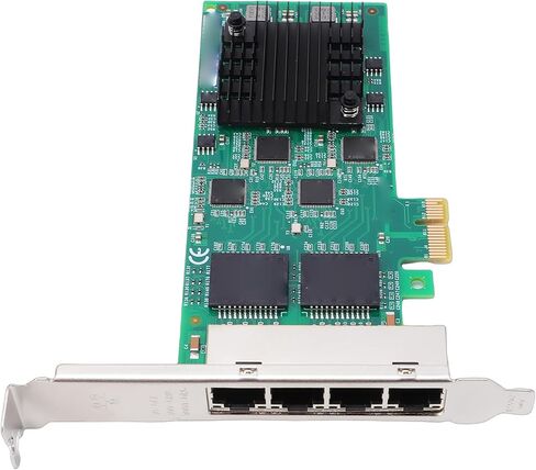 Yunseity Gigabit Ethernet PCIe Network Card, 4 Port RJ45 PCI Express 2.1 x1 Adapter with Slim Full Height Bracket, for Server Desktop Industrial Applications in Kuwait