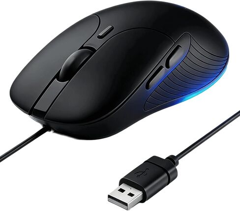 DGMINMU B2 Wired Gaming Mouse, Silent Click Ergonomic Mouse with 7200 DPI Adjustable, RGB Backlit, 6 Programmable Buttons, Braided Cable for PC, Mac, Laptop, Gaming & Office Use (B2-B) in Kuwait