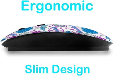 2.4GHz USB Wireless Mouse, Baseball Softball Color Pattern, Ergonomic Slim Computer Mice for Kids in Kuwait