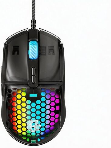 【8 RGB Lighting Effects & 6 Adjustable DPI - USB Ports】2026 Upgrade Edition Gaming Laptop RGB Wired Mouse,70 Inch Cable Length,Up to 7200 DPI, Lightweight,Precise Without Delay, Ergonomically Designed in Kuwait