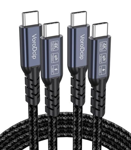 كابل بيانات USB C إلى USB C بطول 3 أقدام 2 حزمة، USB 3.2 Gen 2 Type C 20 جيجابت في الثانية نقل بيانات عالي السرعة 4K شاشة فيديو سلك عرض 100 وات شحن سريع وظيفة كاملة للهاتف، iPad، المحور، الكمبيوتر المحمول، الشاشة in Kuwait